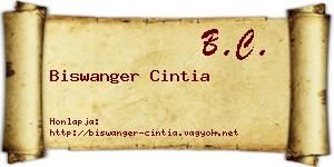 Biswanger Cintia névjegykártya
